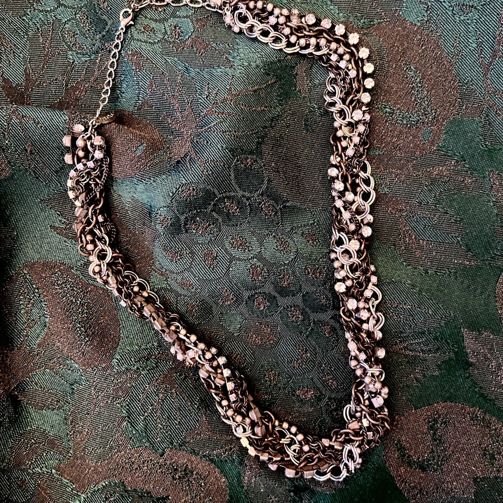 American Eagle Outfitters Silver-tone Multi Chain Braided Necklace